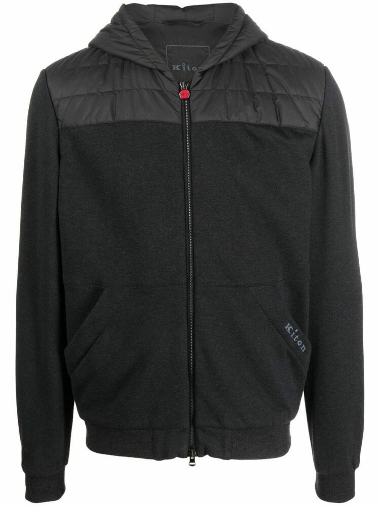 Kiton zipped hooded jacket - Black Cover