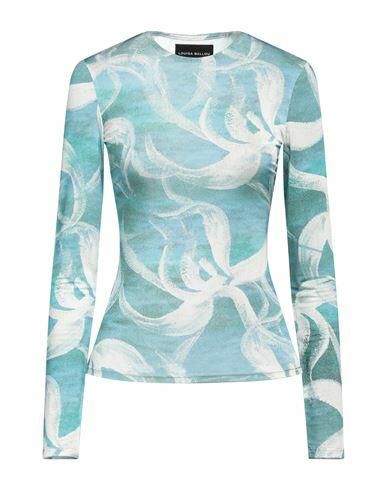 Louisa Ballou Woman T-shirt Turquoise Viscose, Elastane Cover