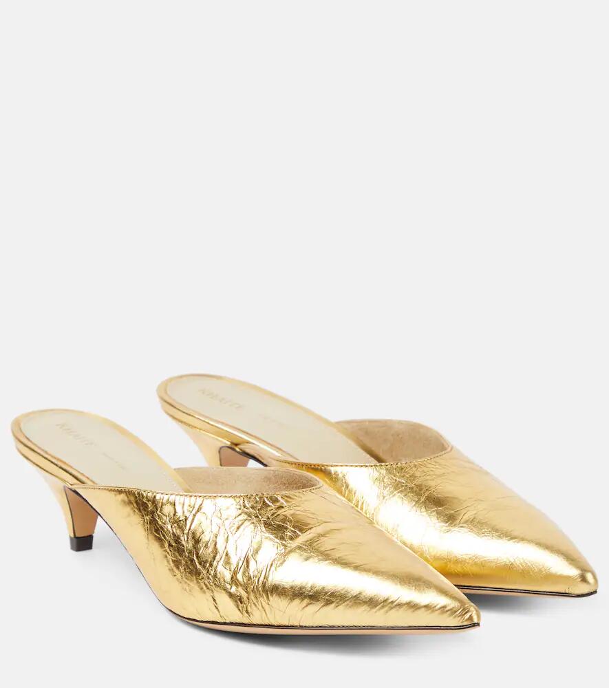 Khaite River metallic leather mules Cover