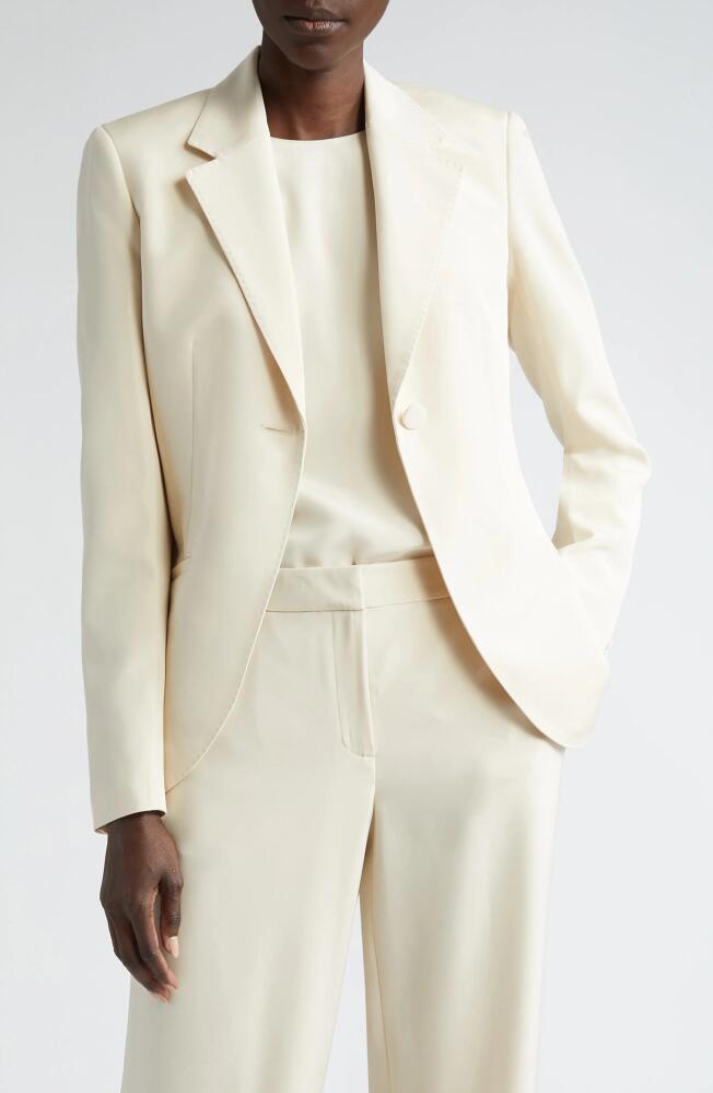 Lafayette 148 New York Fae Stretch Silk Crêpe de Chine Blazer in Pebble Cover