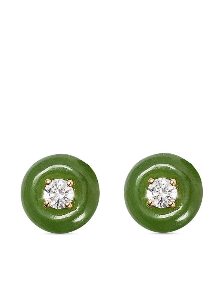 Fernando Jorge 18kt yellow gold medium Orbit diamonds and jade earrings Cover