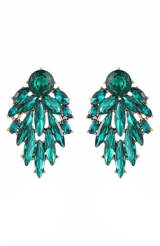 Ettika Crystal Chandelier Earrings in Green Cover