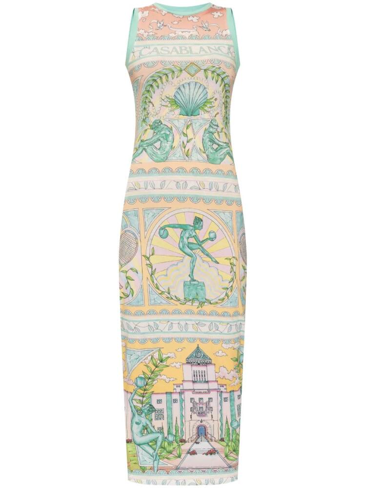 Casablanca Vase print maxi dress - Pink Cover