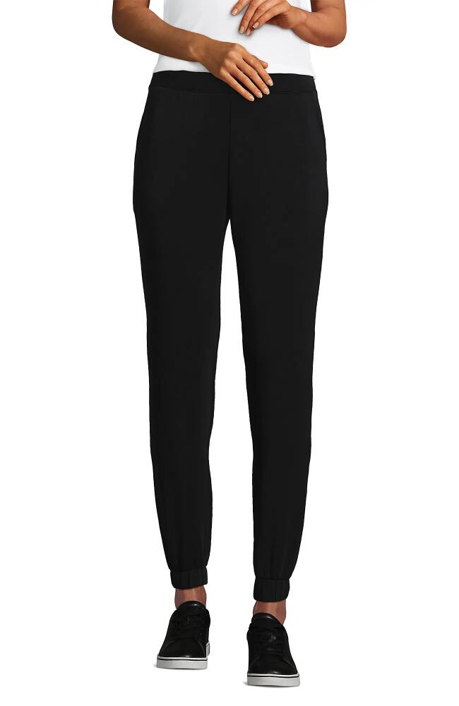 Lands' End Cupro Knit Mid Rise Jogger Pants in Black Cover