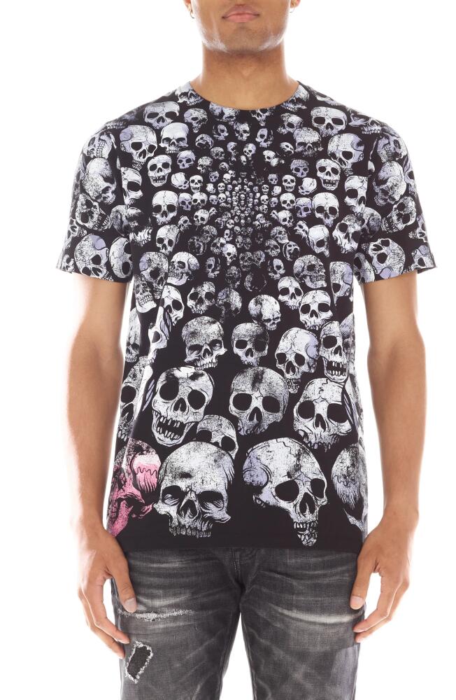 Cult of Individuality Skull Print Cotton T-Shirt in Tie Dye Cover