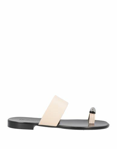 Giuseppe Zanotti Man Thong sandal Cream Soft Leather Cover