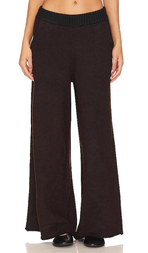 WeWoreWhat Piped Wide Leg Pull On Knit Pant in Black Cover