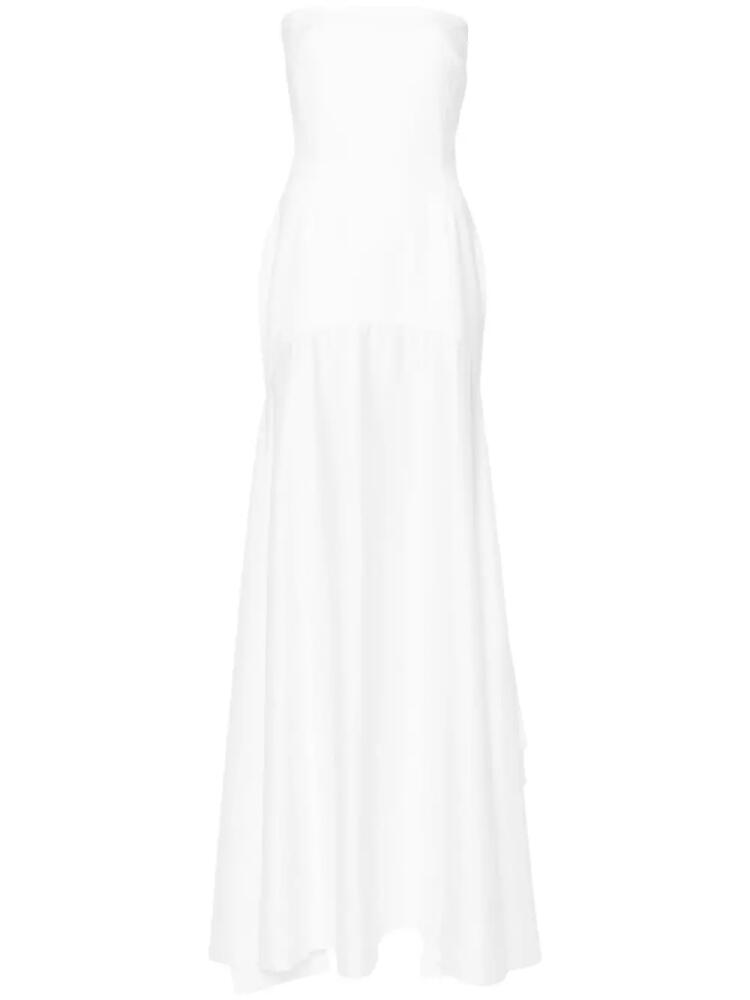 Solace London Alessandra draped strapless gown - White Cover