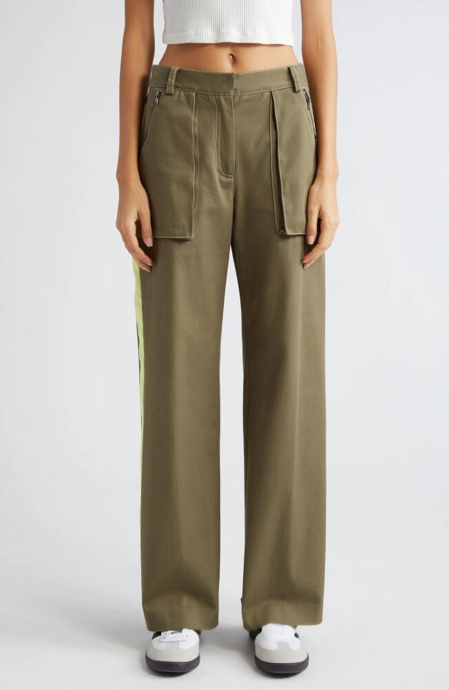 TWP Isa Side Stripe Stretch Twill Pants in Dark Olive Cover