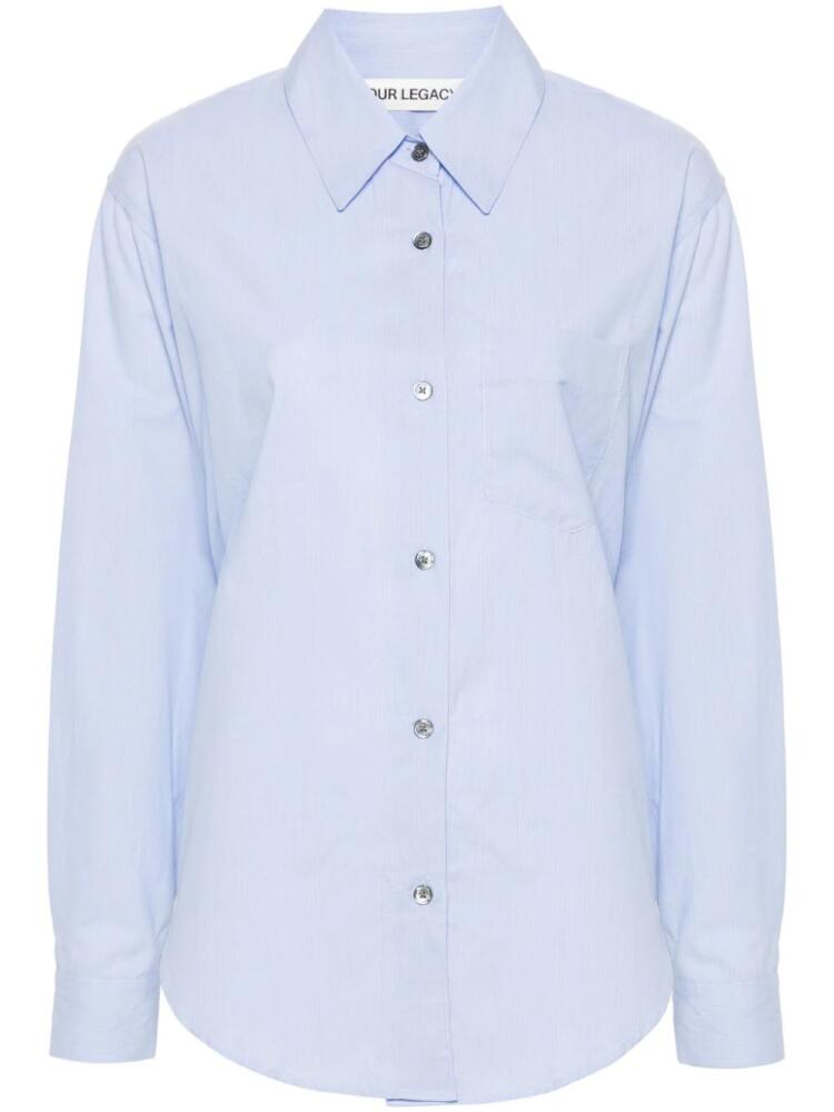 OUR LEGACY contrast striped cotton shirt - Blue Cover