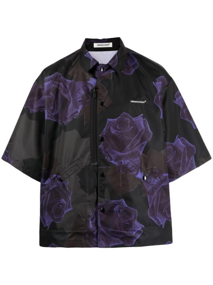 Undercover rose-print twill shirt - Purple Cover