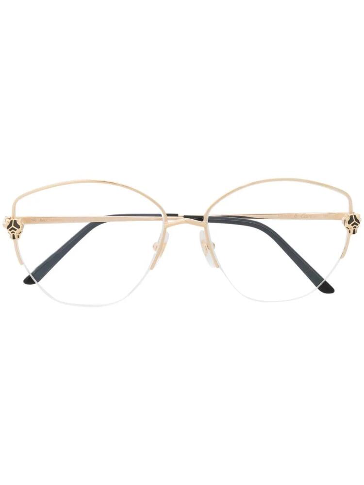 Cartier Eyewear cat-eye two-tone glasses - Gold Cover