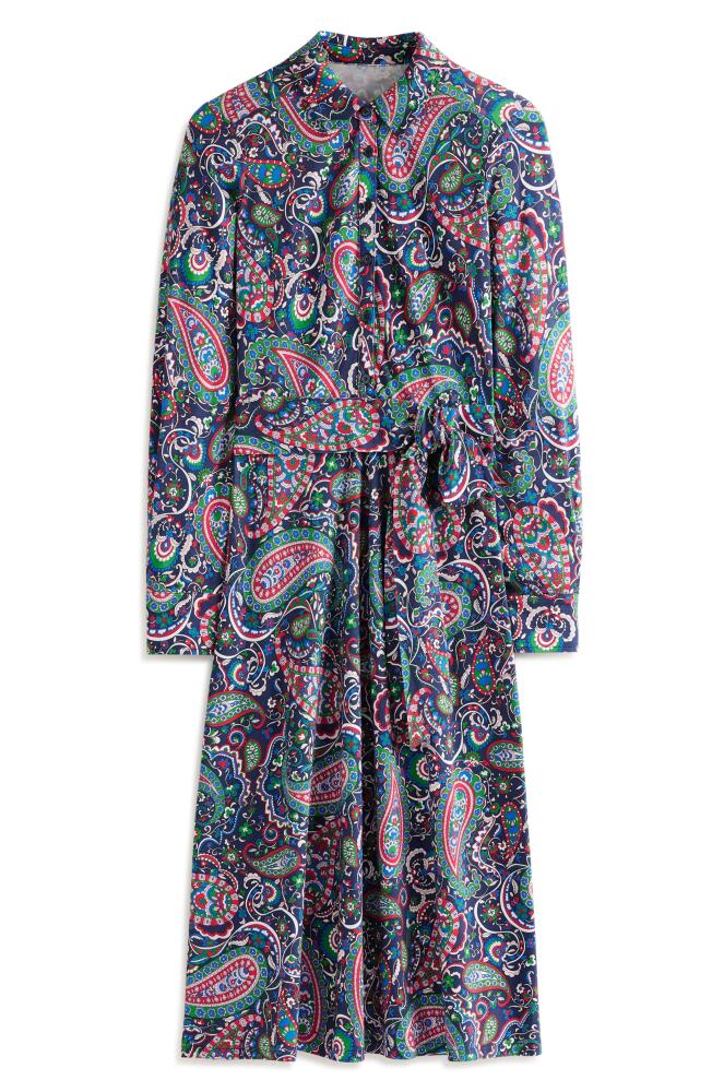 Boden Laura Paisley Long Sleeve Belted Shirtdress in Navy Paisley Paradise Cover