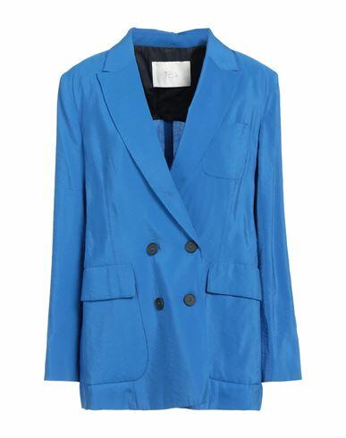 Tela Woman Blazer Azure Viscose, Polyester Cover