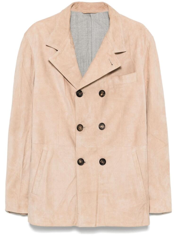 Eleventy suede jacket - Neutrals Cover