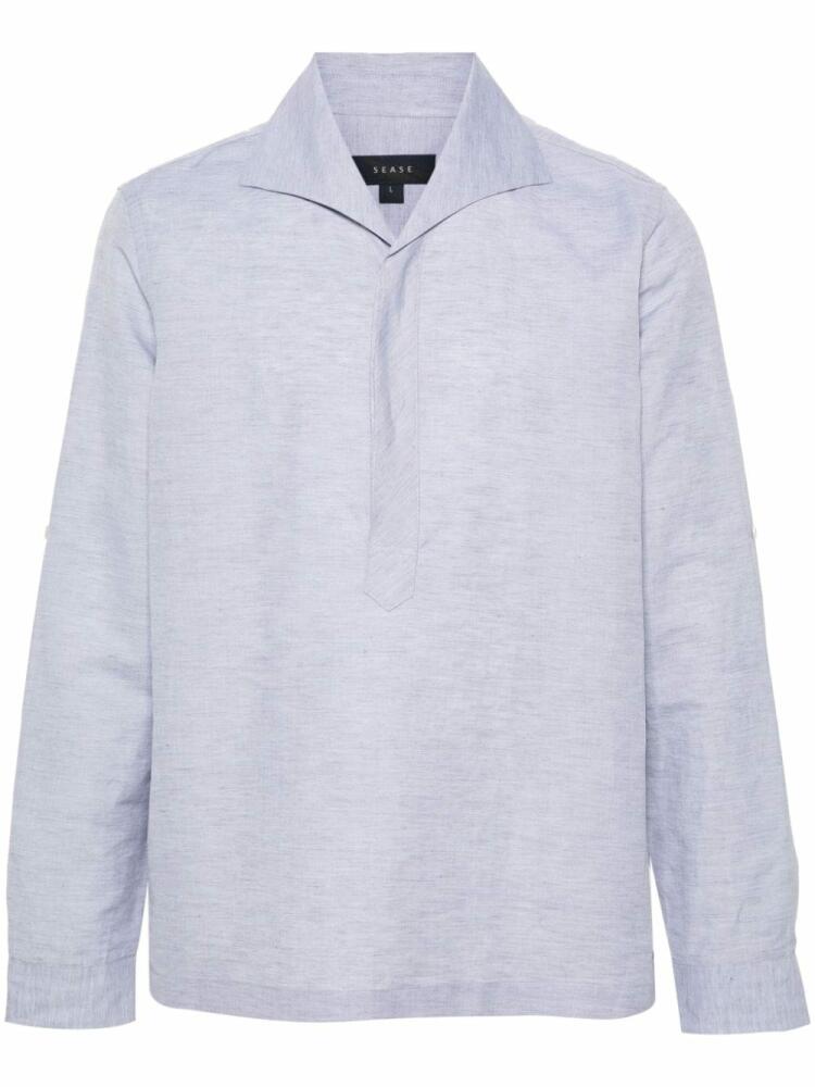 Sease half-button mélange shirt - Grey Cover