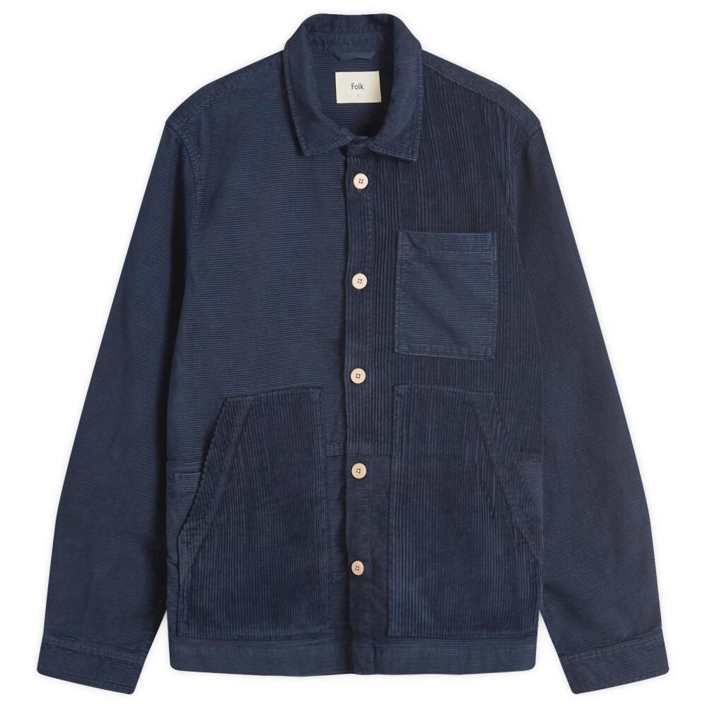 Folk Men's Worker Jacket in Navy Cord Mix Cover