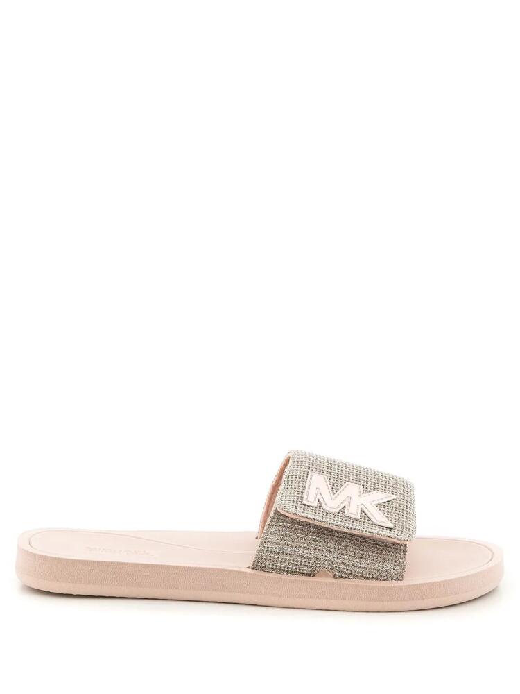 Michael Michael Kors logo chain mesh slides - Neutrals Cover