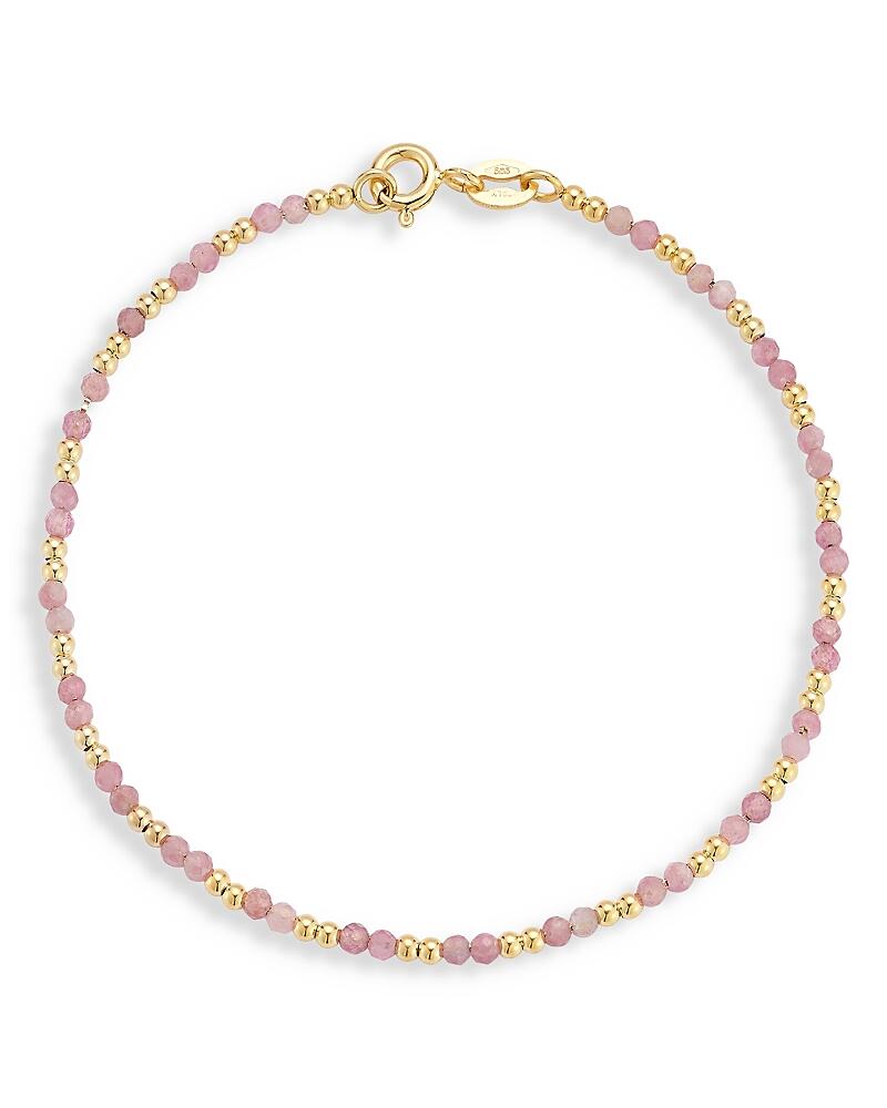 Moon & Meadow 14K Yellow Gold Rose Quartz Bead Bracelet Cover