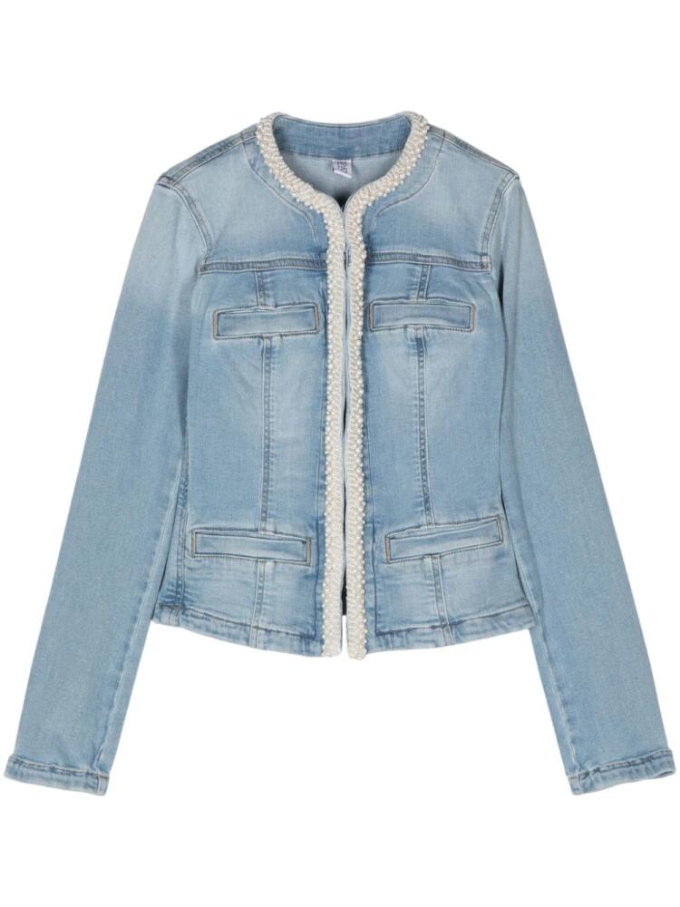 LIU JO faux pearl-embellished denim jacket - Blue Cover