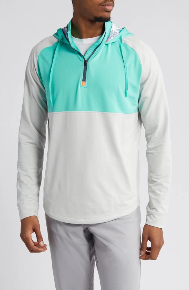 Swannies Logan Colorblock Half Zip Hoodie in Cactus Cover