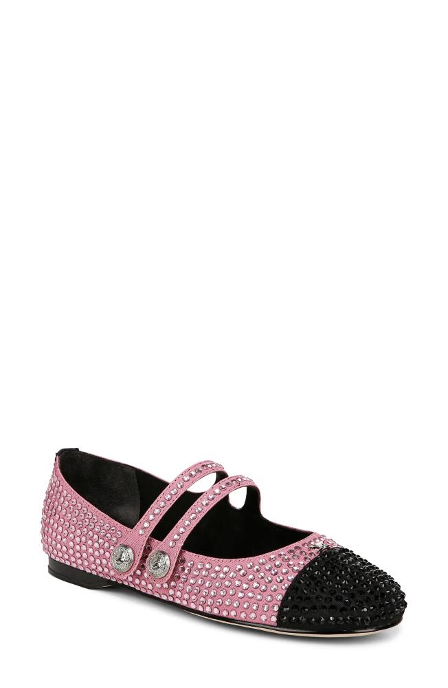 Circus NY by Sam Edelman Zoey Cap Toe Mary Jane Flat in Pink Confetti/Black Cover