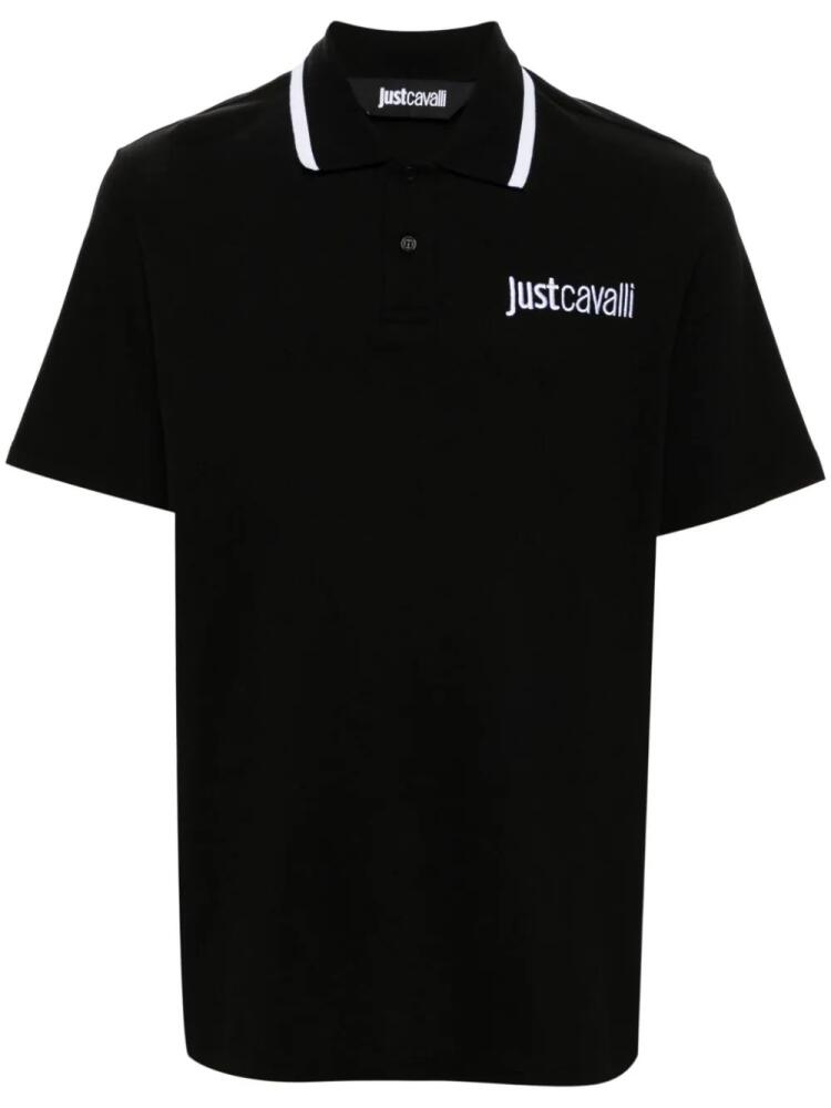 Just Cavalli logo-embroidered polo shirt - Black Cover