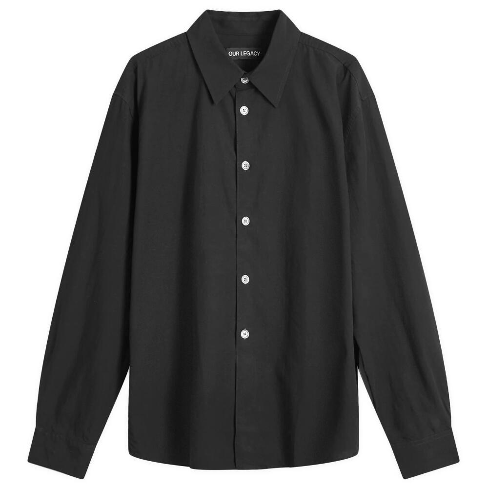 Our Legacy Men's Beyond Poplin Shirt in Black Liquid Poplin Cover