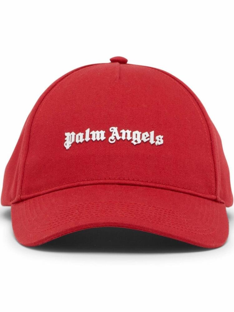 Palm Angels logo-print cotton cap - Red Cover