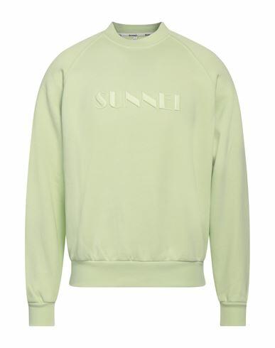 Sunnei Man Sweatshirt Acid green Cotton Cover