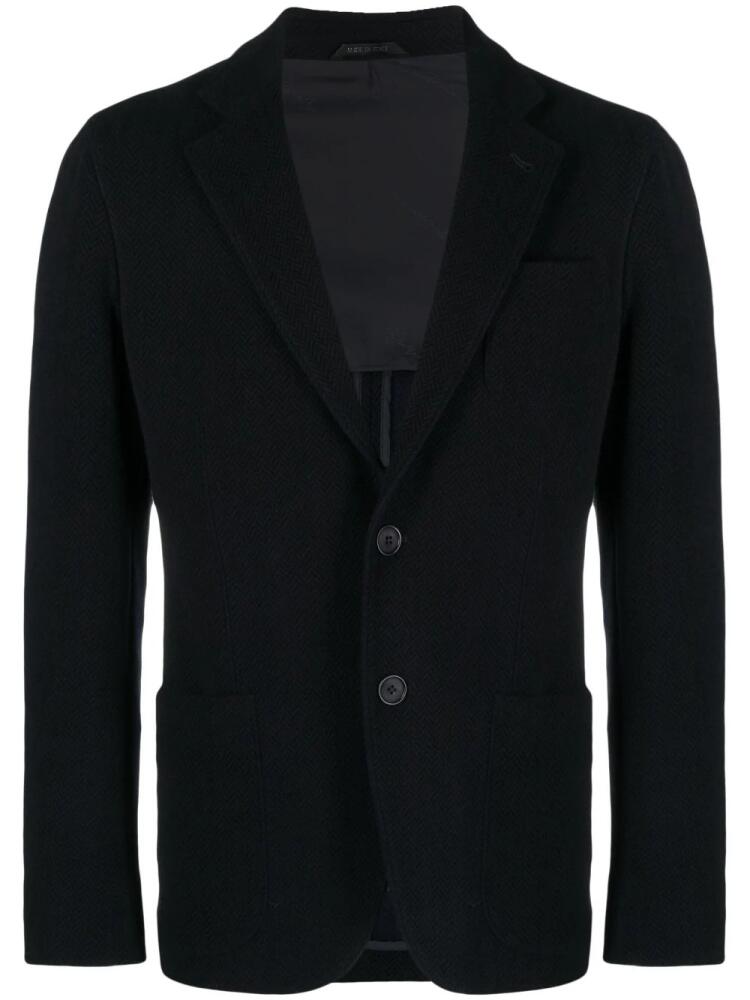 Giorgio Armani single-breasted herringbone blazer - Blue Cover