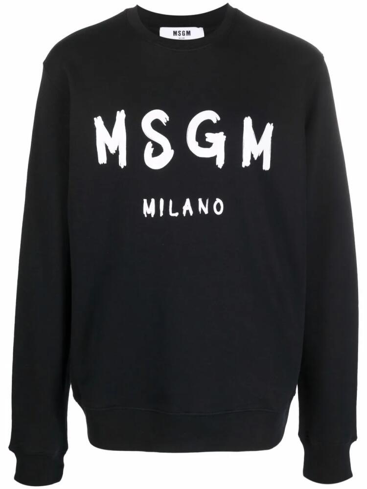 MSGM logo-print crew neck sweater - Black Cover