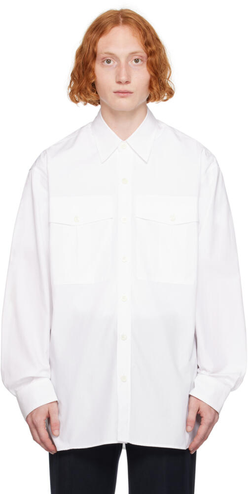 Dries Van Noten White Long Shirt Cover