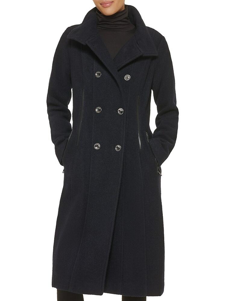 Guess Women's Wool Blend Trench Coat - Navy Cover