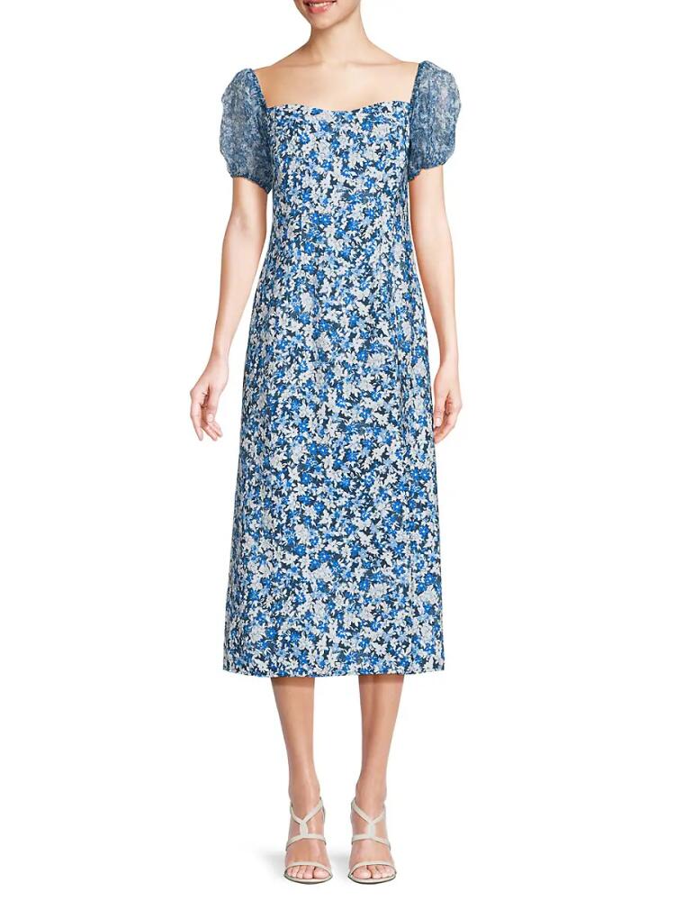 French Connection Women's Clara Print Midi Dress - Midnight Blue Cover