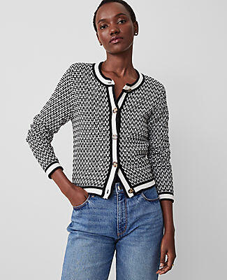 Ann Taylor Geo Stitch Jacket Cover