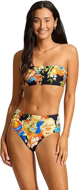 Seafolly Ciao Bella Bandeau (True Navy) Women's Swimwear Cover