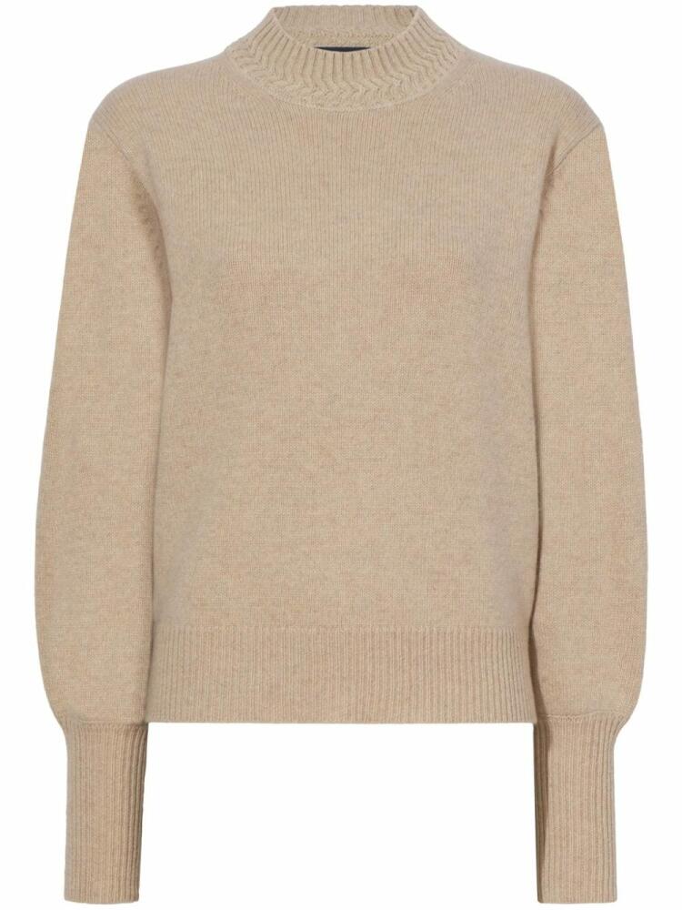 Proenza Schouler ribbed-knit balloon-sleeves jumper - Neutrals Cover