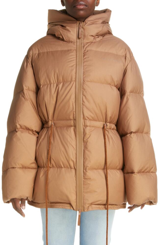 Acne Studios Orsa Recycled Nylon Ripstop Down Puffer Jacket in Toffee Brown Cover