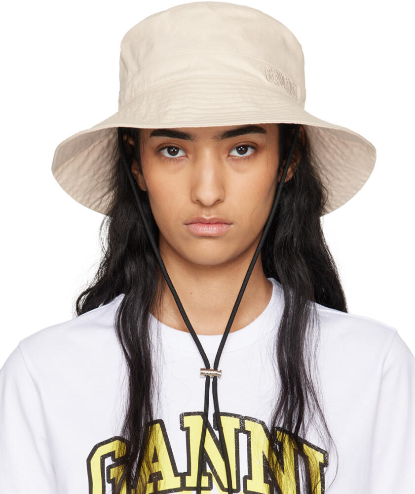 GANNI Off-White Fisherman Bucket Hat Cover