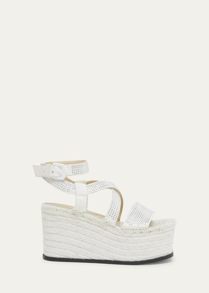 Loewe Petal Crystal Leather Platform Espadrilles Cover