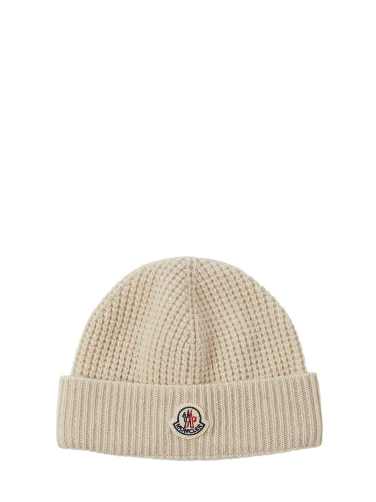 MONCLER Logo Detail Wool & Cashmere Beanie Cover