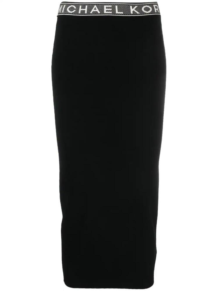 Michael Michael Kors logo-waistband midi skirt - Black Cover