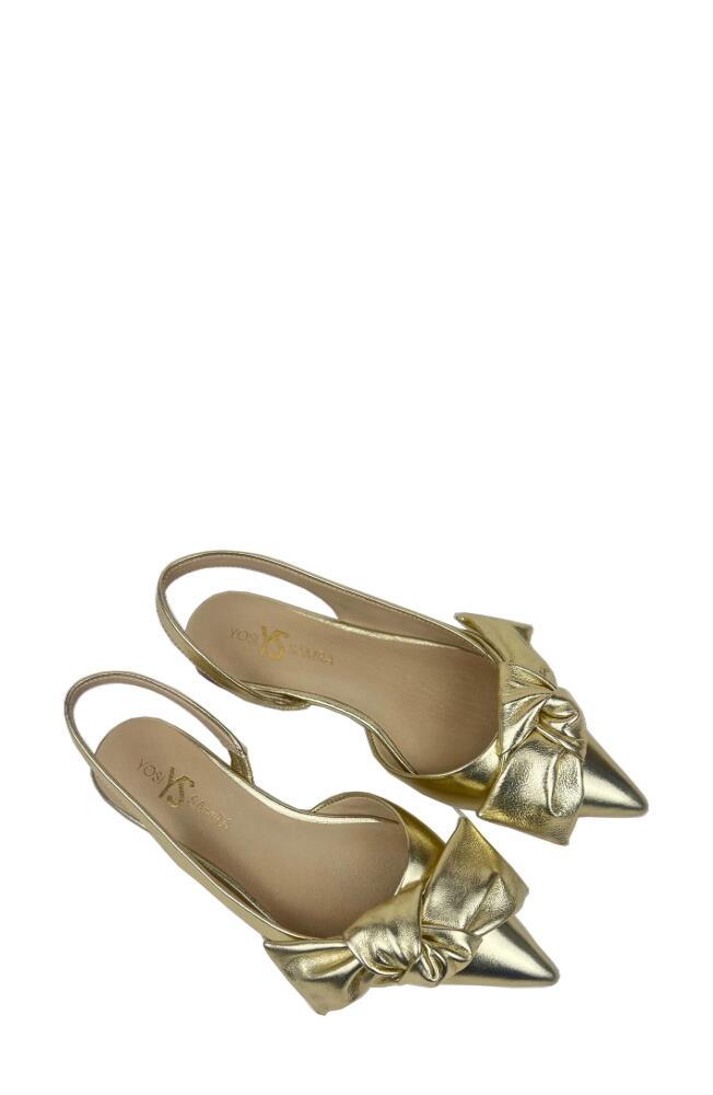 Yosi Samra Violet Pointed Toe Slingback Flat in Gold Cover