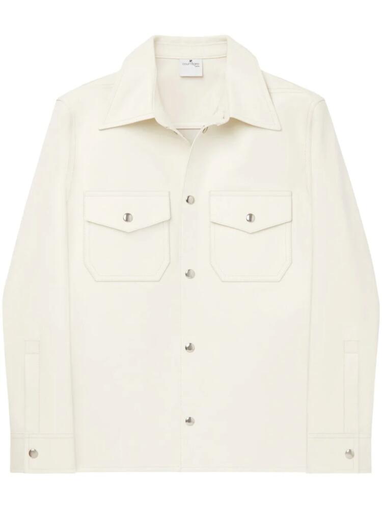 Courrèges patch pocket leather shirt - White Cover