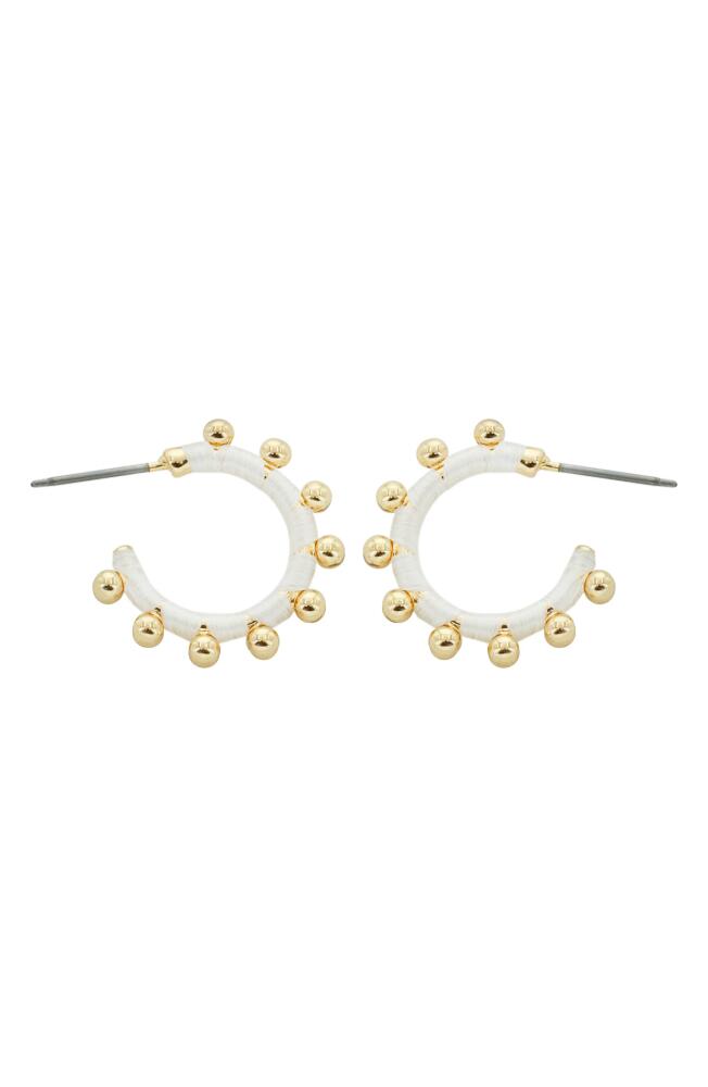 Panacea Beaded Hoop Earrings in White Cover