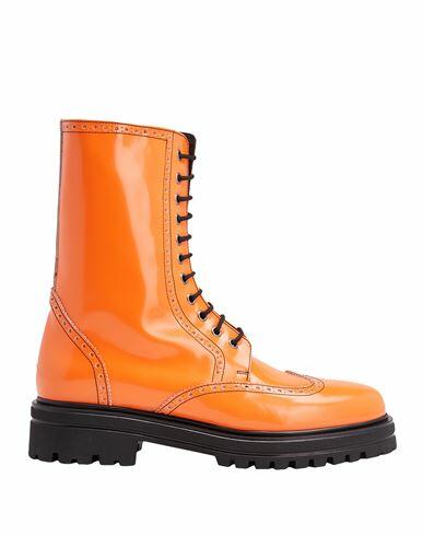 8 By Yoox Polished Leather High Boots Man Boot Orange Calfskin Cover