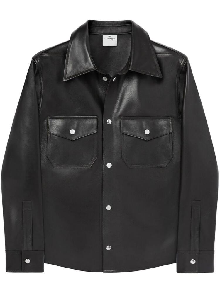 Courrèges patch pocket leather shirt - Black Cover