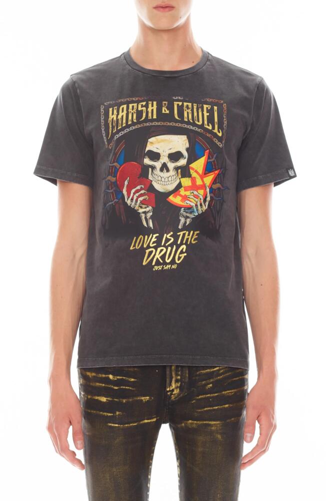 Cult of Individuality Harsh & Cruel Graphic T-Shirt in Charcoal Cover