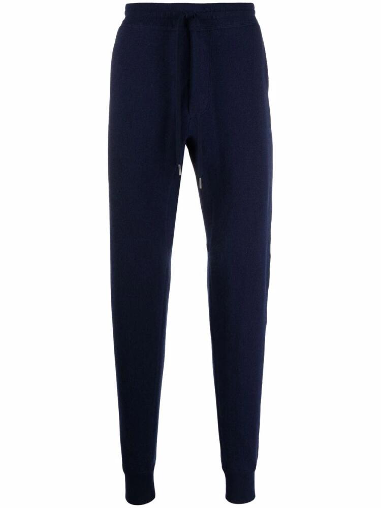 TOM FORD drawstring-waist cashmere track trousers - Blue Cover